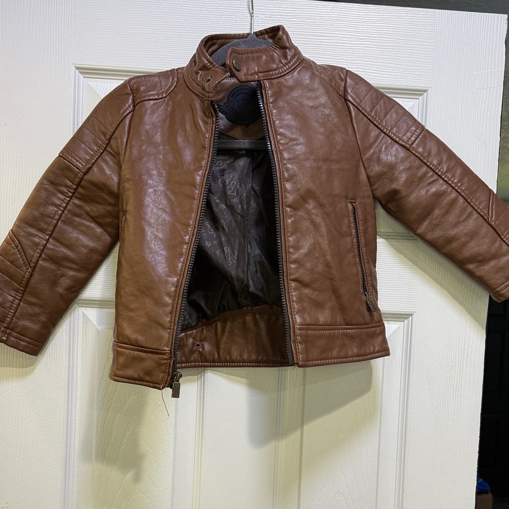 Urban Republic Tan and Black Leather Jacket